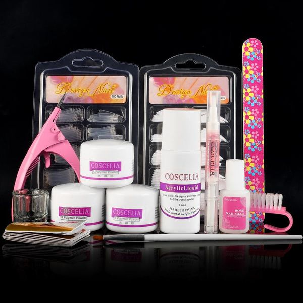 

nail art kits acrylic set all for manicure powder liquid glitter nails supplies professionals kit tools coscelia