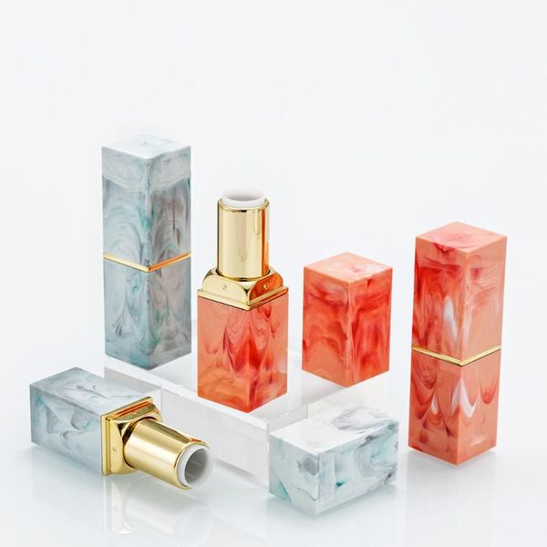 

storage bottles & jars orange/green marble texture square 12.1mm empty lip tube container