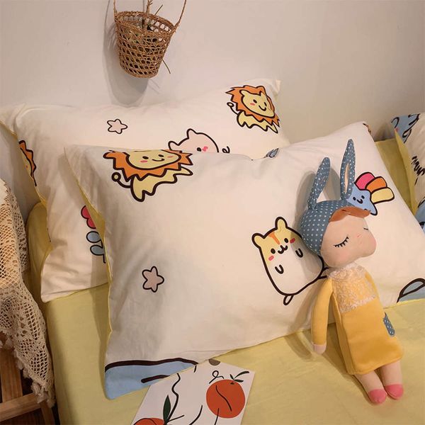 

cases lovely cotton pillow case pure single female student dormitory 48x74cm pair