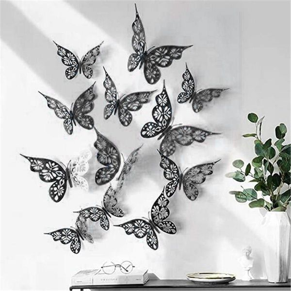 

wall stickers 12 pieces/set 3d hollow butterfly home decoration diy room