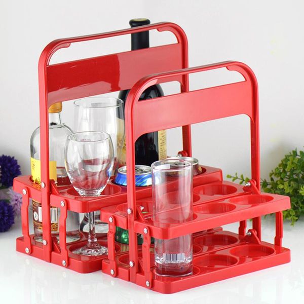 

storage baskets wine beer plastic folding basket drink holder rack bar supermarket beverage display empty bottle management