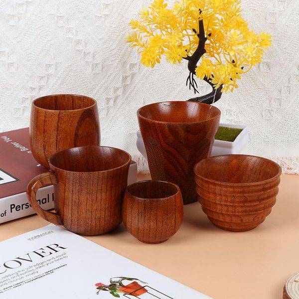 

mugs wooden big belly cups handmade natural spruce wood beer tea coffee milk cup