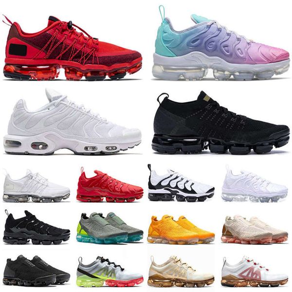 

wholesale mens womens tn plus running shoes eur 36-47 classic all black triple white trainers man sports sneakers big size us 13