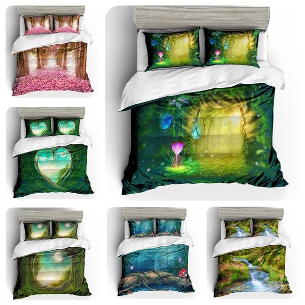 

bedding sets 3d print mysterious forest set home decor bed linen 2/3 piece cover full  king double size green bedspread