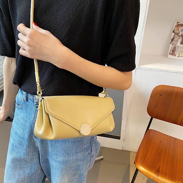 

shoulder bags 2021 summer simple small square retro ladies messenger bag pu leather solid color one-shoulder armpit
