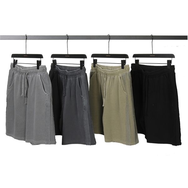 

e sweat shorts summer vintage garment-washed cotton jogger four color, Black