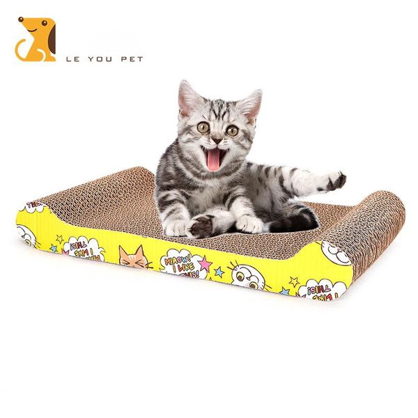 

lovely cat toy pet scratching board products wear-resistant scratch-resistant corrugated paper bone scratch toys