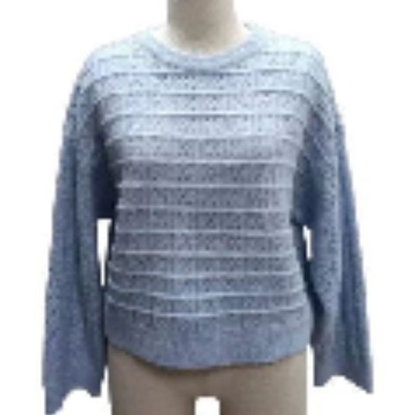 

autumn light blue hollow out loose lazy wind women knits, White