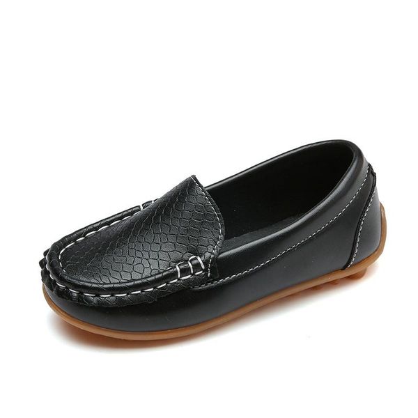 

athletic & outdoor kids shoes boys candy colors girls soft loafers slip-on pu leather for children sneakers 12 years old, Black