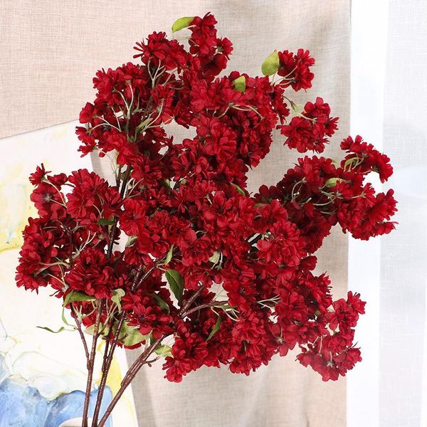 

decorative flowers & wreaths multi-color multi-head high-end cherry blossom simulation flower silk wedding venue multi-purpose