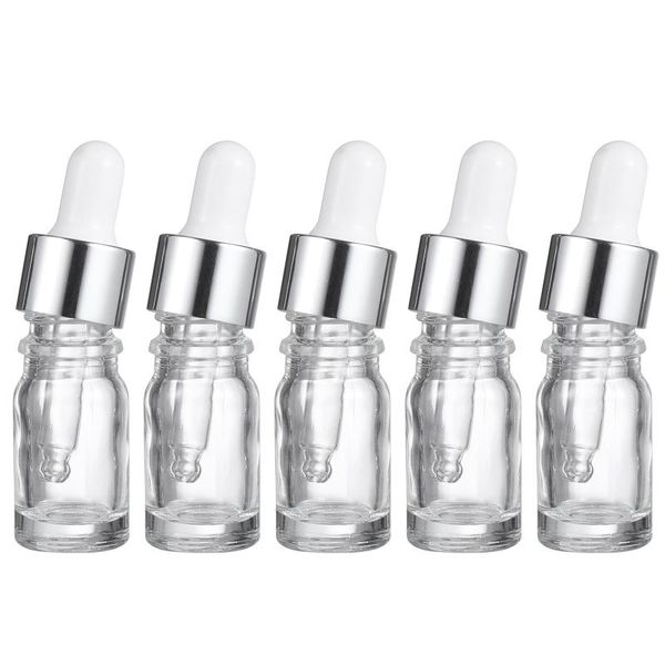 

storage bottles & jars 15pcs 5ml dropper bottle empty refillable transparent glass essential oil