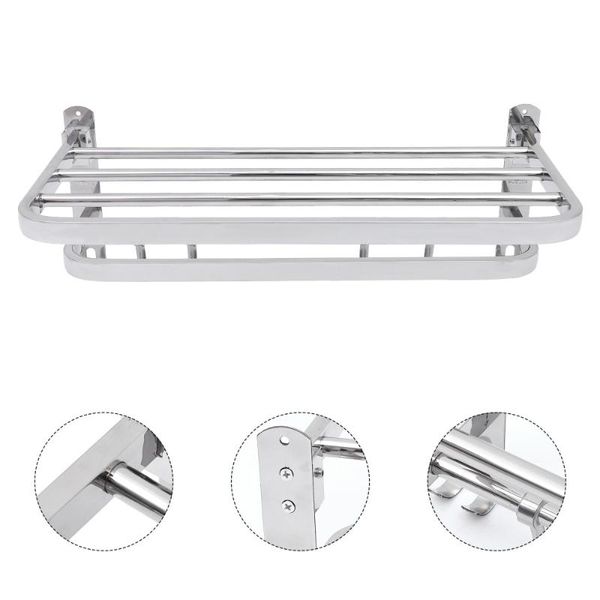

1pc 50cm non punch storage rack bathroom foldable adhesive hanging holder towel racks