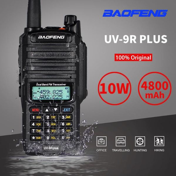 

walkie talkie 10w baofeng uv-9r plus waterproof uv9r dual band portable cb ham radios 9rhp fm transceiver two way radio