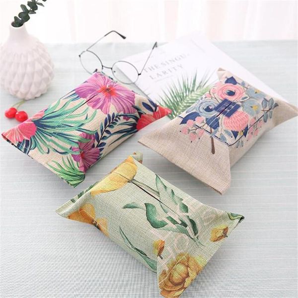 

tissue boxes & napkins cotton linen printed toilet paper cover container car home office bathroom box case decor