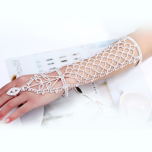 

wedding diamond bridal jewelry fashion white wedding accessories claw chain bracelet, Black
