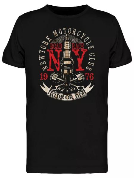 

Motorcycle Vintage Ny Logo Men's Tee -Image by Shutterstock, White;black