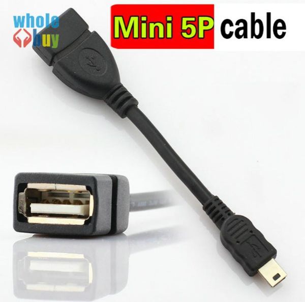 

audio cables & connectors 500pcs/lot wholesale male micro 5pin / mini to female usb otg converter adapter cable cord black white for cellpho