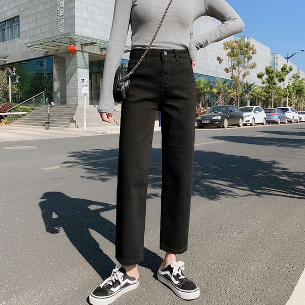 

black large women's fat mm loose tube autumn high waist slim pants, Blue