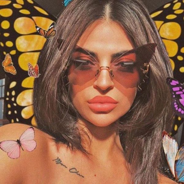 

arrival fashion brand vintage sunglasses women metal frame butterfly sun glasses for female shades eyewear uv400, White;black