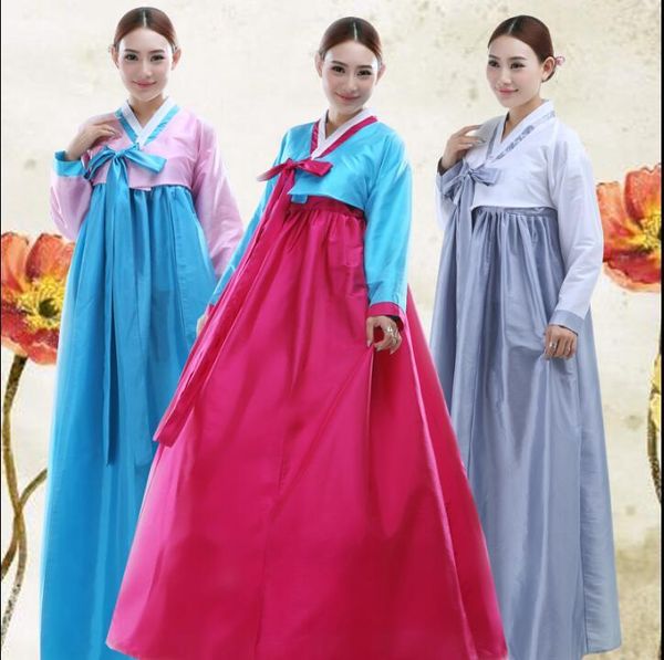 

long sleeve korean dress women hanbok ancient costume ethnic clothing, Red