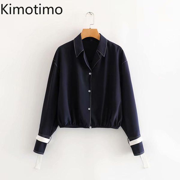 

kimotimo blouse shirt women long sleeve office lady work wear elegant high street 2021 fashion chic basic business women's blouses & s, White