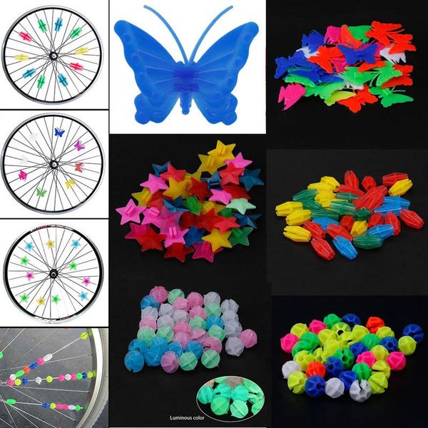 

bag of bicycle wheels spokes plastic bead children clip color decoration bike lights