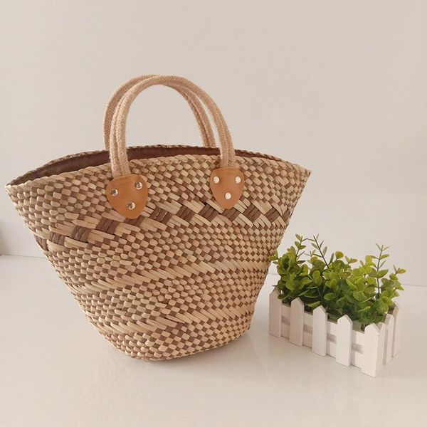 

evening bags women woven straw bag summer fashion women's handmade rattan basket handbags large capacity shoulder knitted totes vacatio