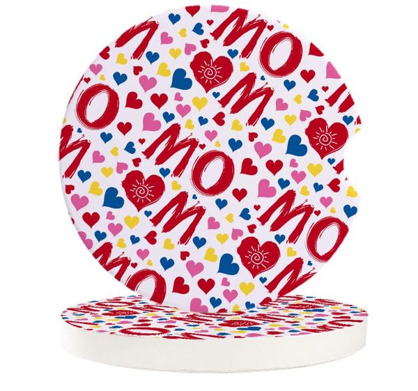 

table runner car cup mat ceramics mug set mother's day themed heart and mom teacup pad for home decor accessories
