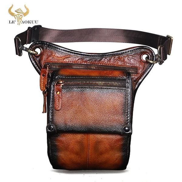 

waist bags original soft leather men design classic one shoulder sling bag fashion travel female fanny belt pack leg drop 211-4