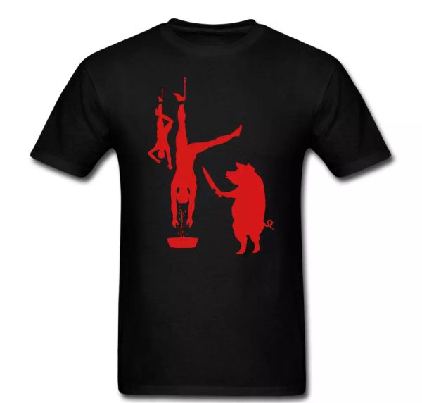

Bacon Pig kills humans meat murder Vegan T shirt tee Vegetarian, White;black