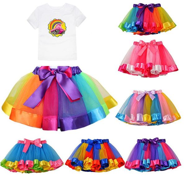 

skirts tenis infantil menino rainbow skirt baby girl children summer tulle tutu pettiskirt for 0-9years, Blue