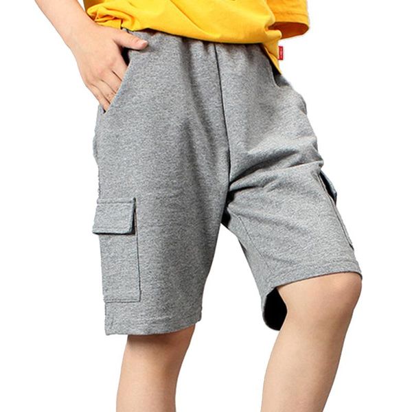 

shorts children boys 2021 summer pocket design kids casual cargo for 3 4 6 8 10 years students clothing, Black
