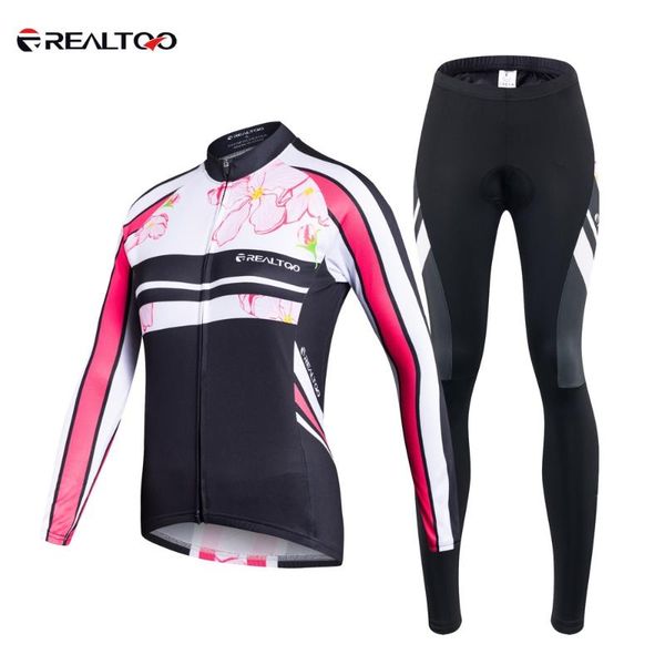 

racing sets women's -selling long-sleeved cycling suit spring and autumn moisture wicking pants, Black;blue