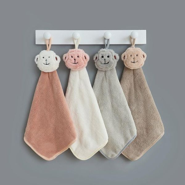 

towel 1 pc 21*40cm coral velvet flower hand towels bathroom hanging lint-cleaning cloth cleaner kitchen absorbent dishcloth