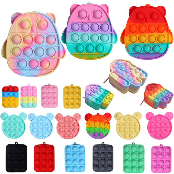 

rainbow cute wallet push bubble fidget sensory toys coin purse cartoon anti stress educational children and adults decompression toy surpris
