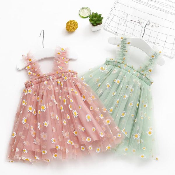 

girl's dresses ropa niÃ±a little baby girls spring summer 2021 dress suspenders daisy floral beach casual sleeveless, Red;yellow