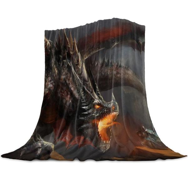 

blankets dragon warriors medieval art deco painting throw blanket soft comfortable microfiber flannel plush warm sofa bed sheets
