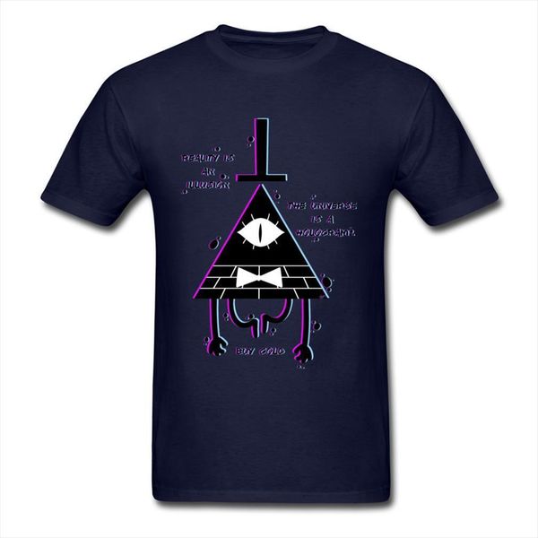 

male illusion gravity fall illuminati mens t shirts summer big size cotton crewneck clothes geometric pattern funny, White;black