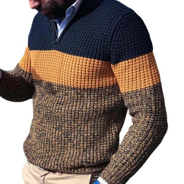 

men's sweaters drop men sweater color block knitted autumn winter straight warm jumper for daily wear, White;black