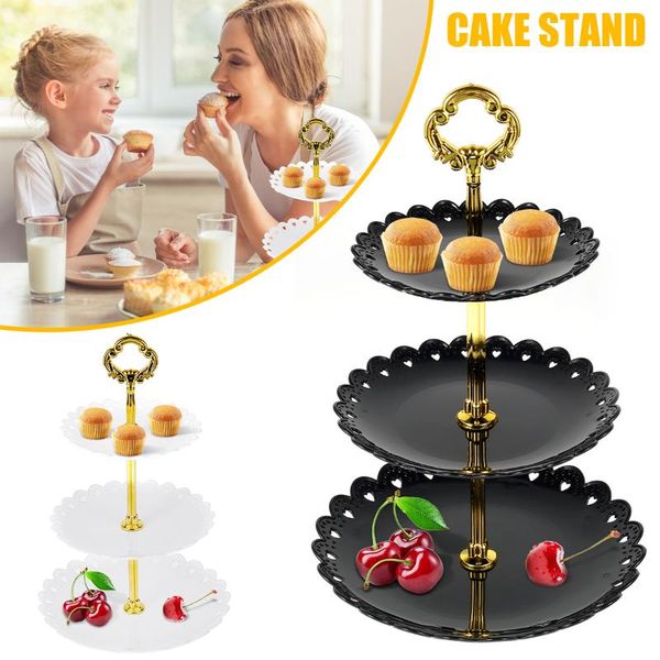 

other festive & party supplies cake stand 3-tier dessert tower detachable plate supports food-grade plastic display for birthday