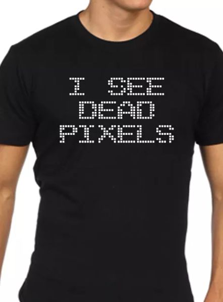 

Herren Lustige Computer I See Tot Pixel T-Shirt Geek Humor, White;black