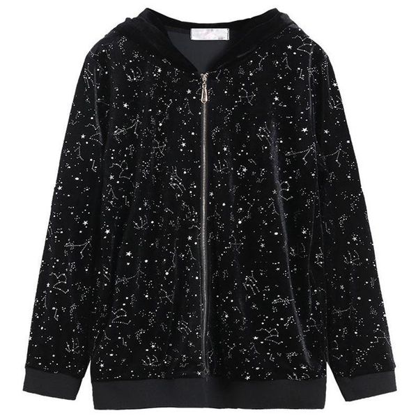 

gold velvet jacket women's spring and autumn plus size windbreaker mid-length hooded coat casual female outwear a53 trench coats, Tan;black