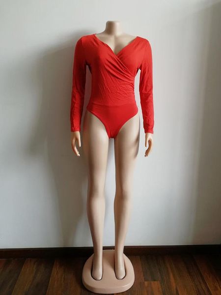 

ethnic clothing american summer lady cotton pure color deep v-neck long sleeves pants for seaside vocation, Red