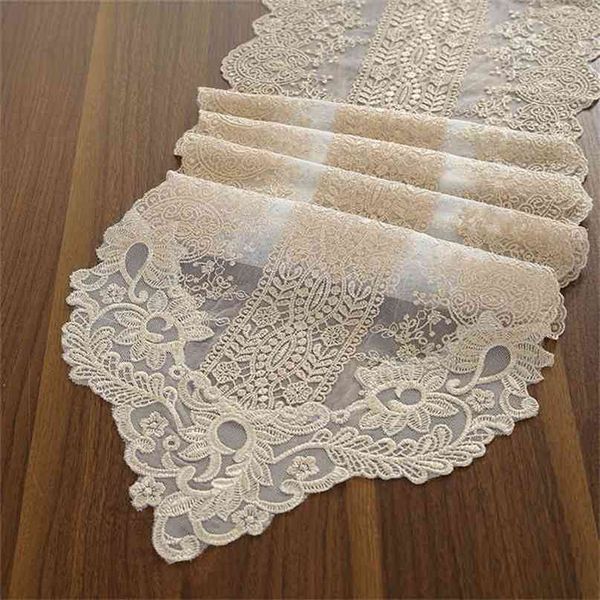 Runner in pizzo stile coreana antipolvere Runner Home Decor Tea Cabinet Runners per pianoforte 1 pz Qualità retrò 210709