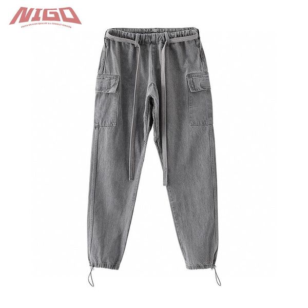 

men's pants nigo f 21ss 6th gray jeans denim long code@f35, Black