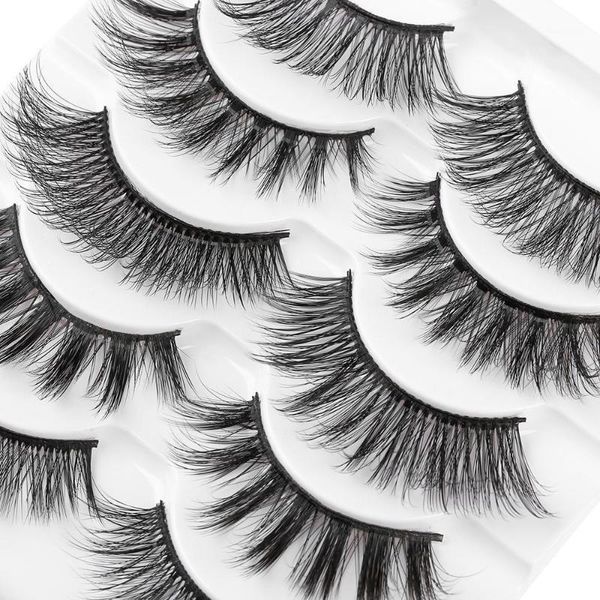 

pairs 3d false eyelashes soft handmade wispy multilayers cross long lashes eye makeup tools cruelty-fake1