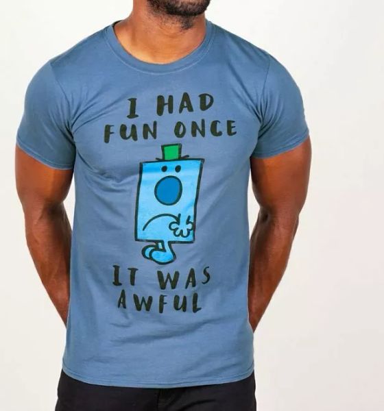 

official men's mr grumpy i had fun once t-shirt, White;black