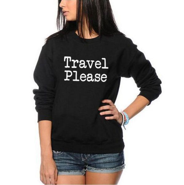 

women's hoodies & sweatshirts fashion black white letters printed jumper pullover travel please sweatshirt womens holiday autumn sprin