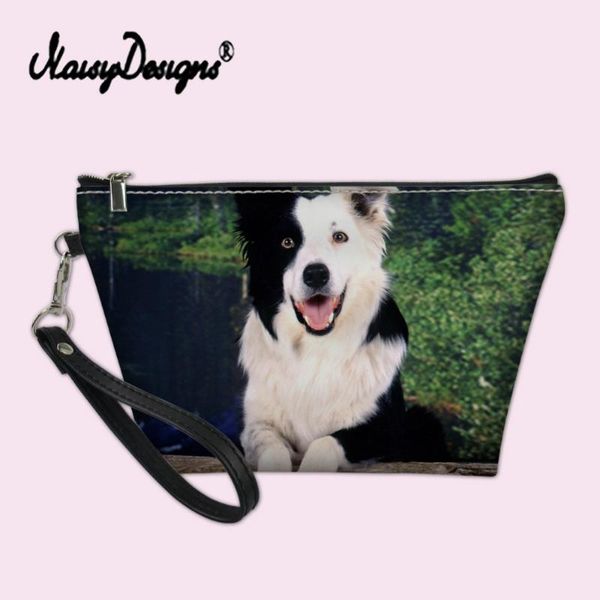 

noisydesigns border collie girl travel cosmetic bag women toiletry organizer makeup waterproof storage female case hand tote bags & cases