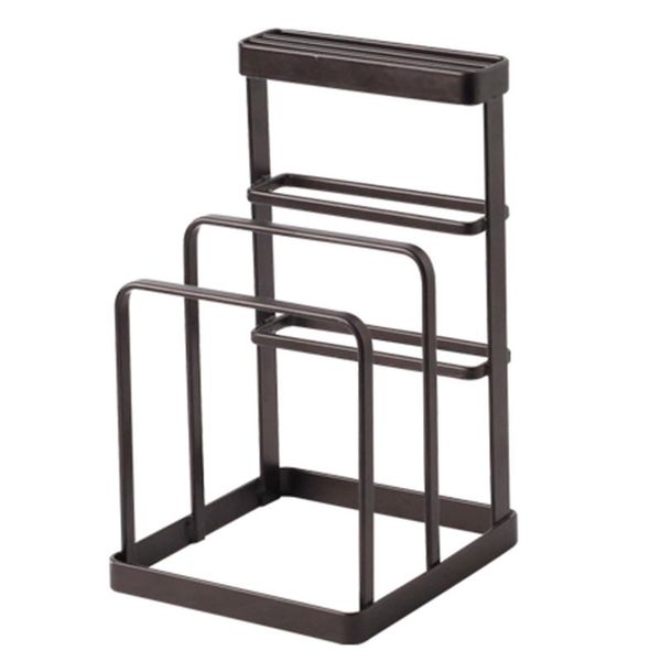

kitchen knife rack pot lid holder block with cutting board cover chopping organizer drying storage & organization